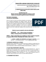 Modelo Recurso Administrativo de Apelación Contra Resolución Directoral - Autor José María Pacori Cari