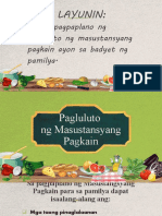 Nakapagpaplano NG Pagluluto NG Masustansyang Pagkain Ayon Sa Badyet NG Pamilya