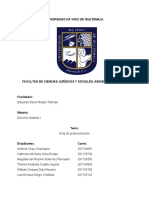 El Acta de Protocolización Trabajo