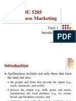 CBU 5205 Agribusiness Marketing: Topic 1