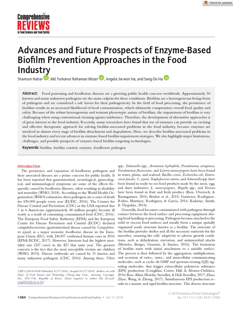 Advances and Future Prospects of EnzymeBased Biofilm Prevention