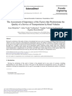The Assessment of Importance of The Factors That Predetermine The Quality of A Service of Transportation by Road Vehicles