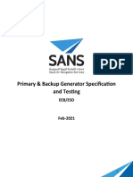 Primary & Backup Generator Specification and Testing: Eeb/Esd