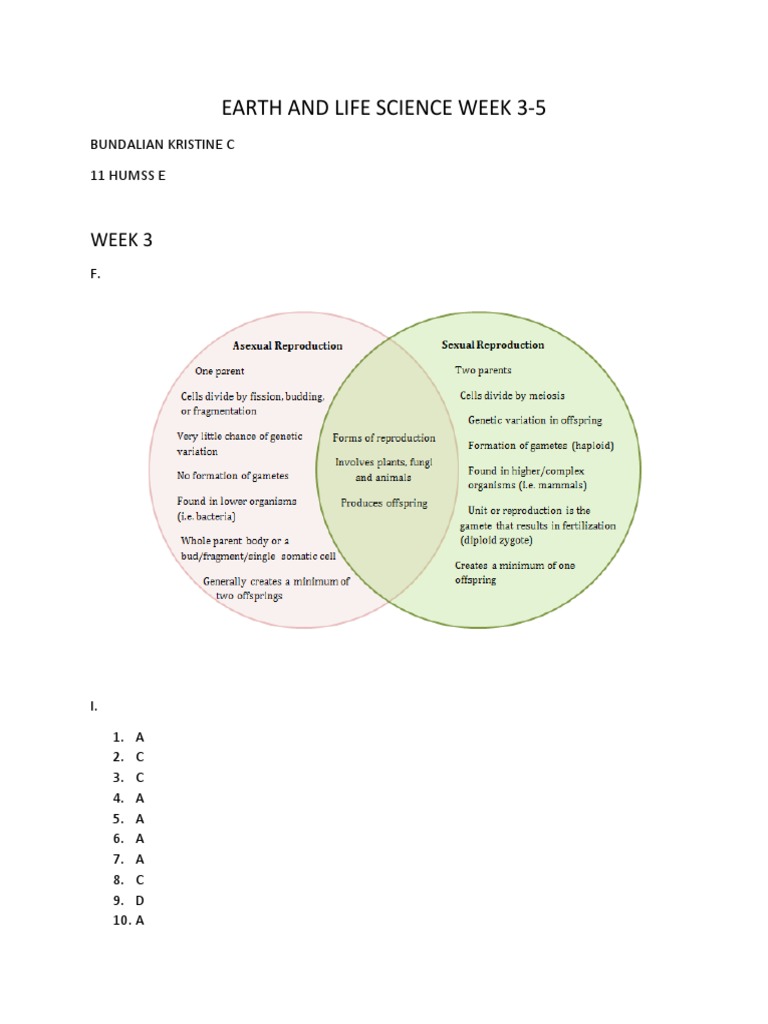 Earth and Life Science Weekly Guide | PDF | Urinary Tract Infection ...