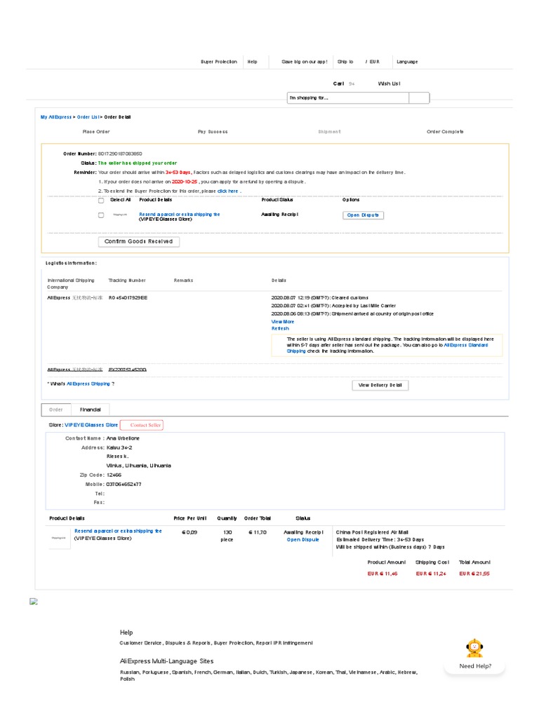 Place Order Pay Success Order Complete: The Seller Has Shipped Your ...