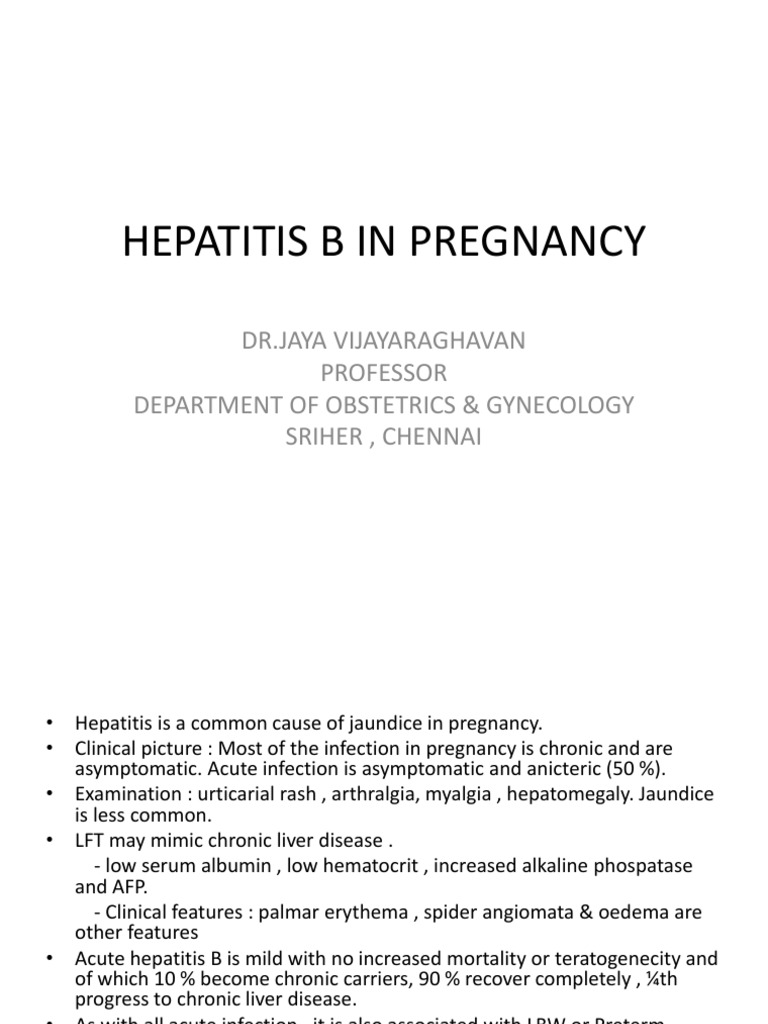 Hepatitis B in Pregnancy | PDF | Hepatitis B | Hepatitis