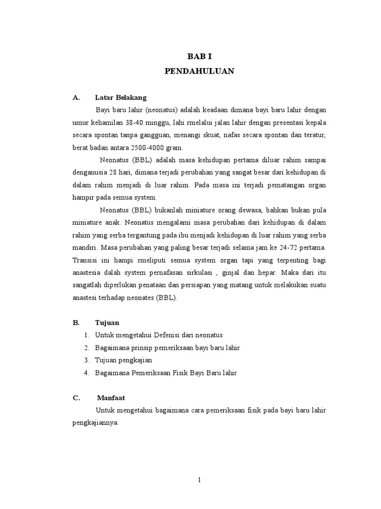 Pemeriksaan Bayi Baru Lahir | PDF