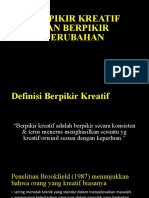 Berpikir Kreatif Dan Berpikir Perubahan