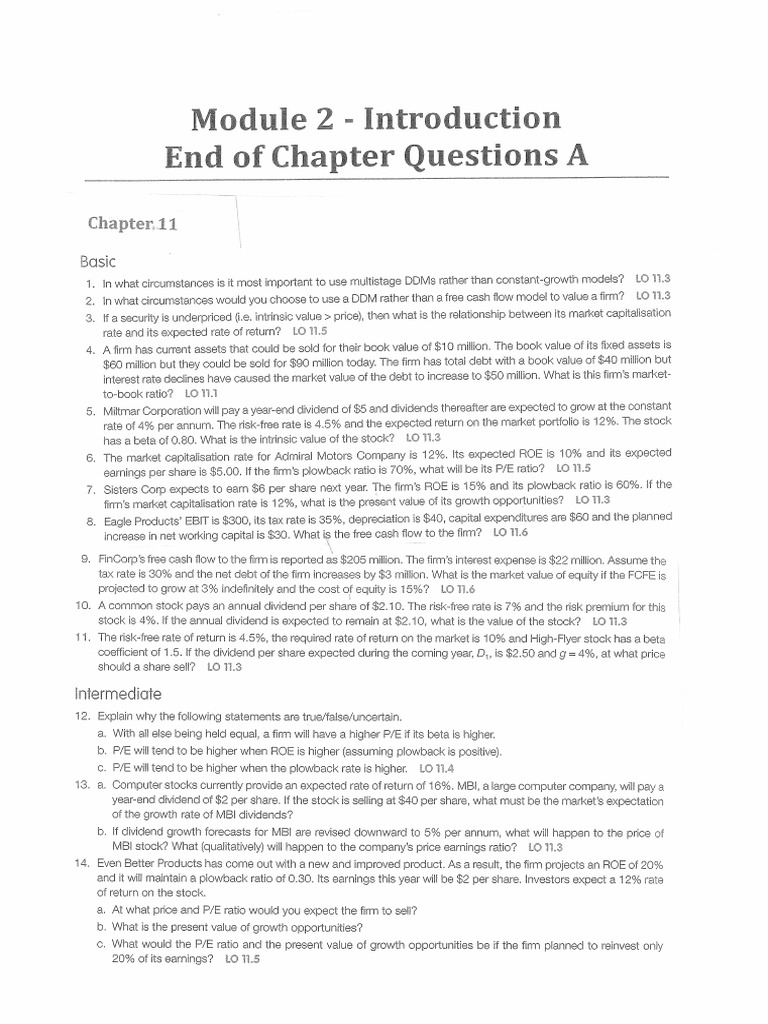 Mod 2 Part A End of Chapter Questions | PDF