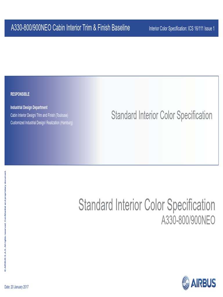 A330-800/900NEO Color Specification | PDF | Specification (Technical ...