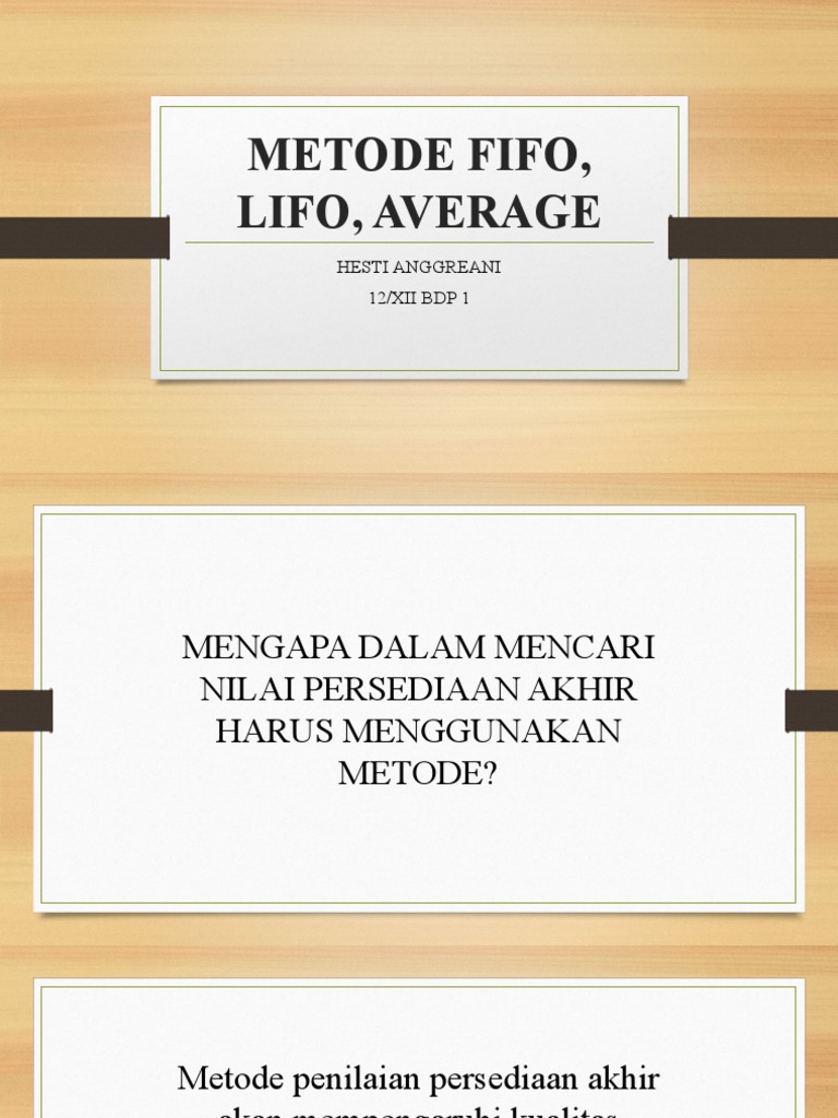 Metode Fifo, Lifo, Average | PDF
