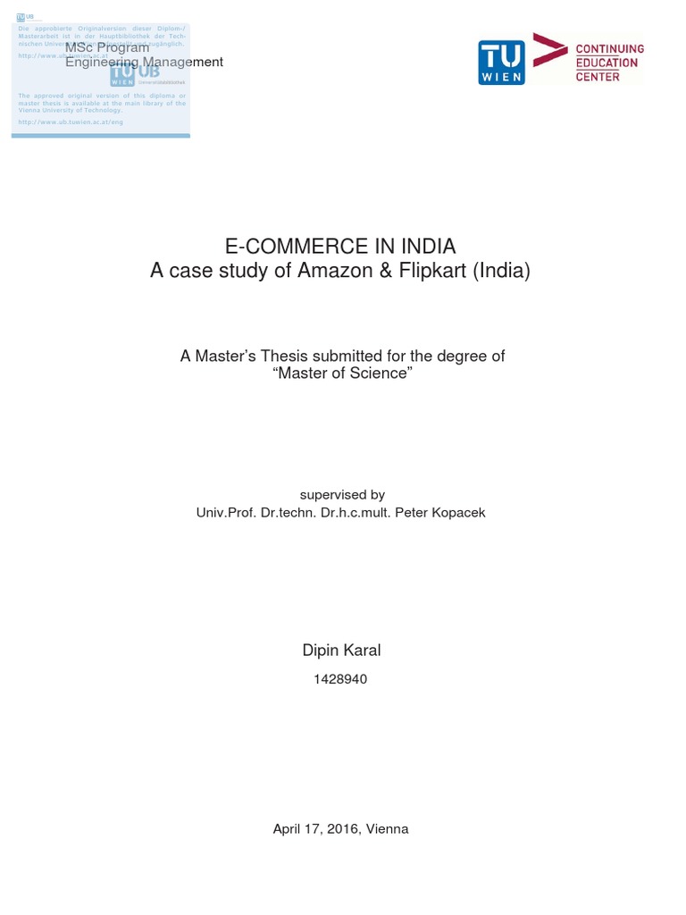 E-Commerce in India A Case Study of Amazon Flipkart India | PDF ...
