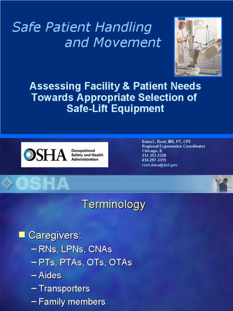 Safe Patient Handling and Movement PDF Elevator Caregiver