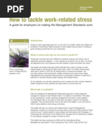 How To Tackle Work-Related Stress: A Guide For Employers On Making The Management Standards Work