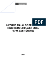 Informe Anual de Residuos Sólidos Municipales en El Perú, Gestión 2008