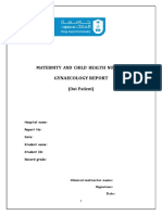 Maternity and Child Health Nursing Gynaecology Report (Out Patient)