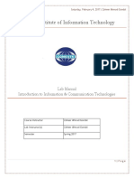 Comsats Institute of Information Technology: Lab Manual Introduction To Information & Communication Technologies
