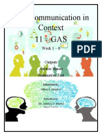 Oral Communication in Context 11 - GAS: Week 1 - 8