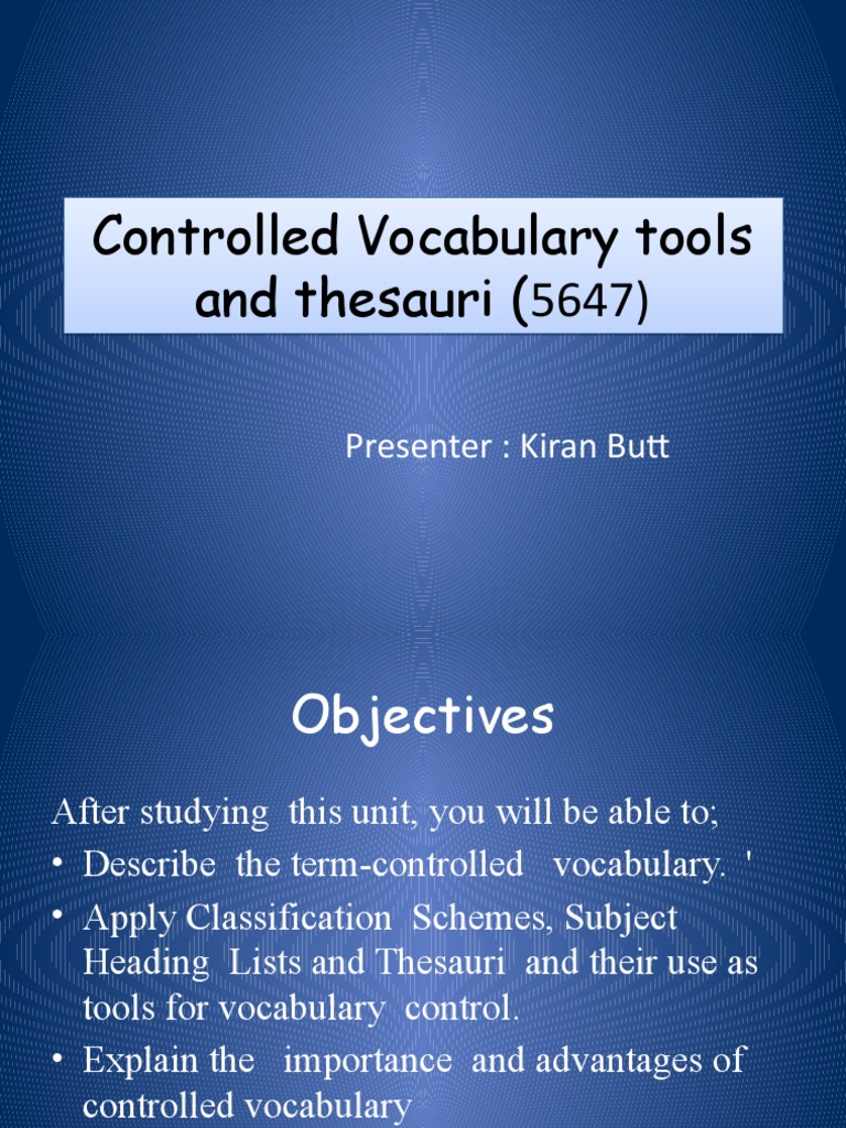 Understanding Controlled Vocabularies | PDF | Information Science ...