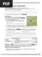 Student Exploration: Doppler Shift: Prior Knowledge Questions (Do These BEFORE Using The Gizmo