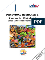 Practical Research 1 Quarter 1 - Module 12: Scope and Delimitation of Research