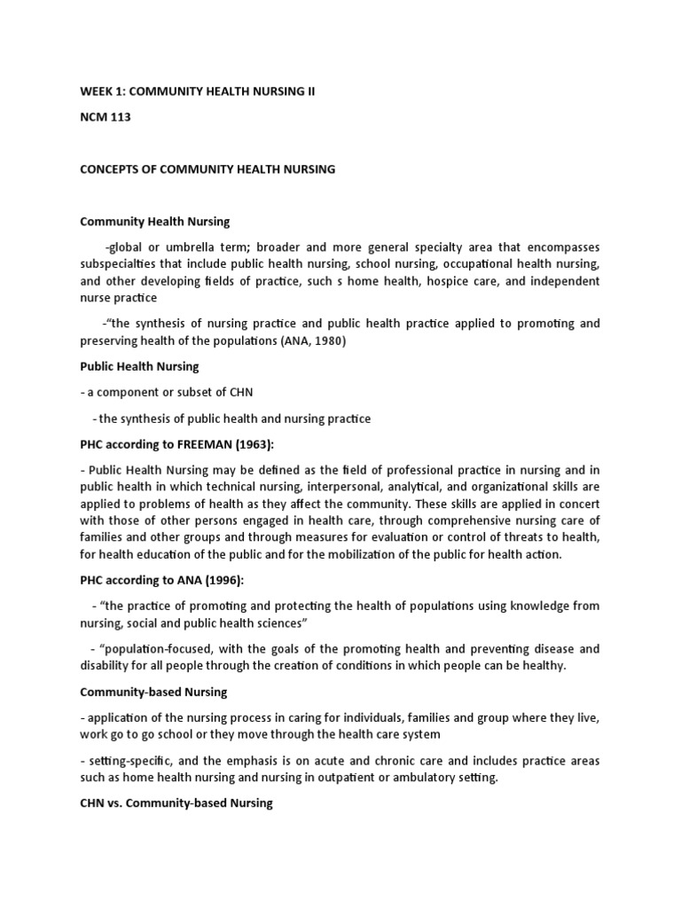 Community Health Nursing Essentials | PDF | Preventive Healthcare ...