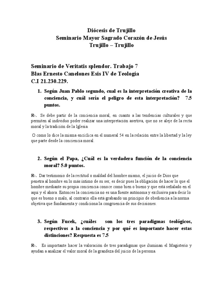 Veritatis 7 | PDF | Moralidad | Teorías filosóficas