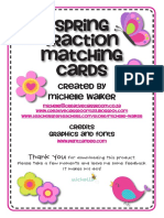 Spring Fraction Matching Cards: Created by Michelle Walker