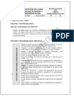 DESCRIPCION DEL CARGO AUXILIAR DE NOMINA Y SEGURIDAD SOCIAL - PDF