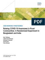 Raising COVID-19 Awareness in Rural Communities: A Randomized Experiment in Bangladesh and India