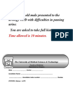 A 52-Years-Old Male Presented To The Urology OPD With Difficulties in Passing Urine. You Are Asked To Take Full History