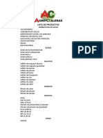 Lista de Roductos Agrocaleras