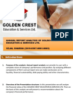 GOLDEN CREST ANNUAL REPORT ANALYSIS