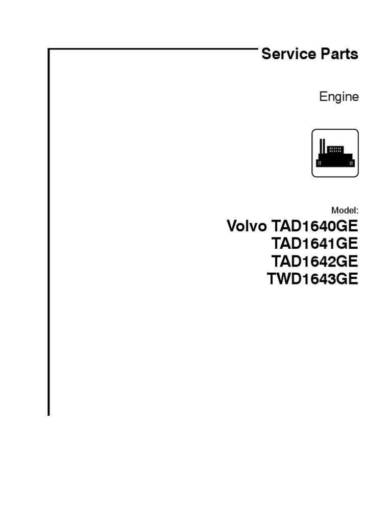 Volvo TAD1641GE Engine Parts Manual | PDF | Vehicle Technology | Engines