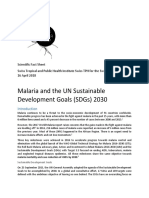 New Factsheet Malaria and The UN Sustainable Development Goals X