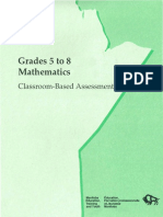 Grades 5 To 8 Mathematics: Classroom-Based Assessment