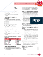 Answers To Coursebo0k Questions: Unit 7 Material Changes Topic 7.1 Acids and Alkalis