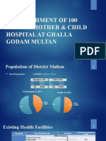 Establishment of 100 Bedded Mother & Child Hospital at Ghalla Godam Multan