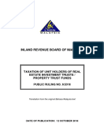 Inland Revenue Board of Malaysia: Taxation of Unit Holders of Real Estate Investment Trusts / Property Trust Funds