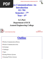 Wireless Communications-An EC-701 Semester - 7 Year - 4: S.C.Puri Department of ECE Asansol Engineering College