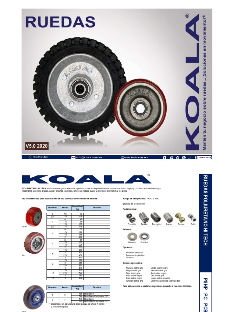 Koala Catalogo Ruedas 2020 v5pdf1602283247 | PDF | Acero | Aluminio