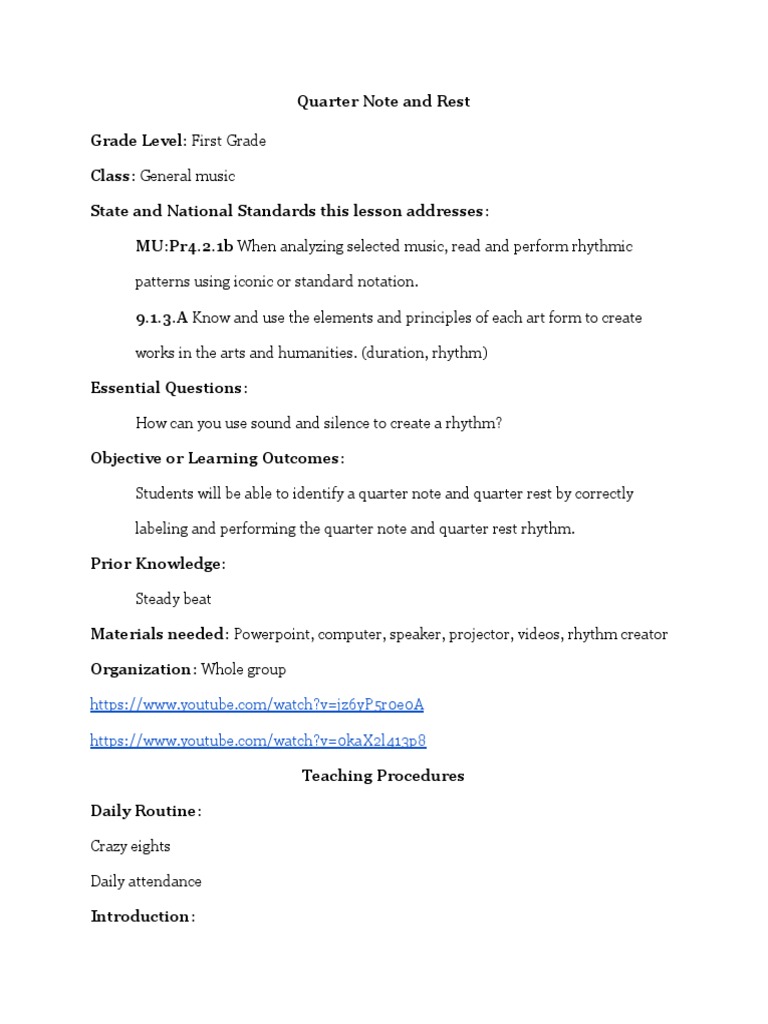 Rhythm Unit 1 Pdf Rhythm Cognition