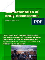 Characteristics of Early Adolescents