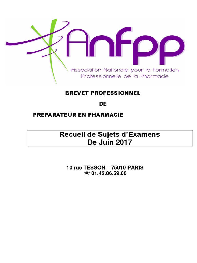 Sujets Corrigés Bp Préparateur En Pharmacie 2018 Annales 2017 Metropole PDF | PDF | Vaccins | Hypothyroïdie