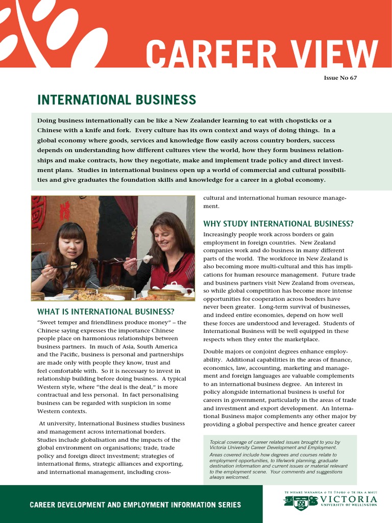 International Business Career View PDF Postgraduate Education