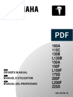 100A 115C 130B L130B 150A 150F L150F 175D 200F L200F 225D: Owner'S Manual Manuel D'Utilisation Manual Del Propietario