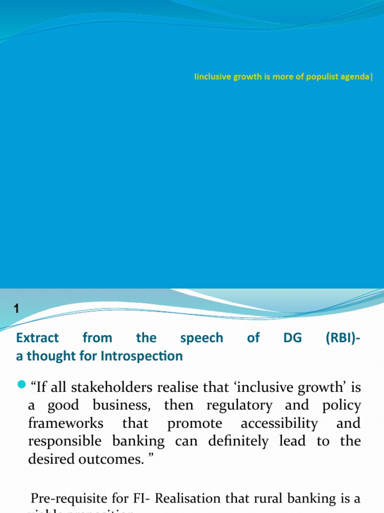 Inclusive Growth and Financial Access in India | PDF | Economies ...