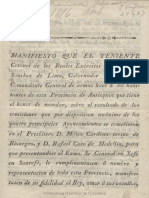 Manifiesto Teniente A La Provincia de Antioquia (1816)