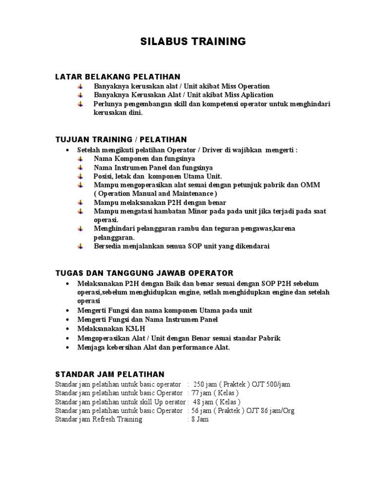 Silabus Training | PDF