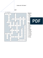 Latihan Soal "My House" Nama: Kelas: Tanggal: Materi: Bahasa Inggris A. Crossword Mendatar